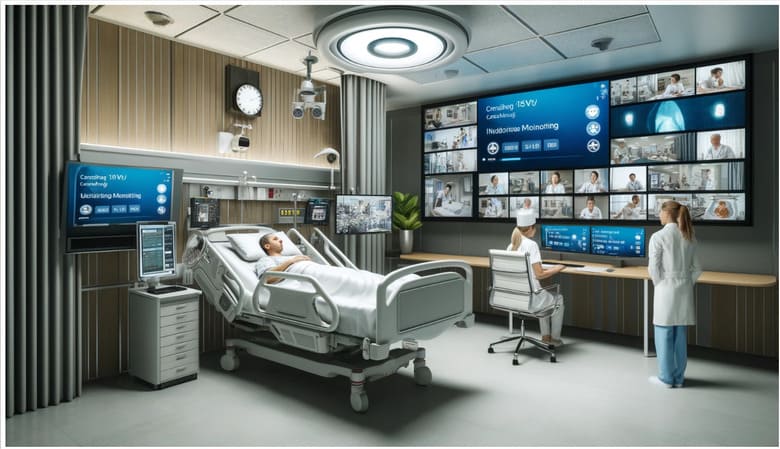 Cost-effective and centralized monitoring of hospital patients