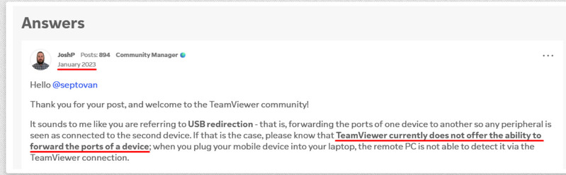 discussione della comunità di TeamViewer