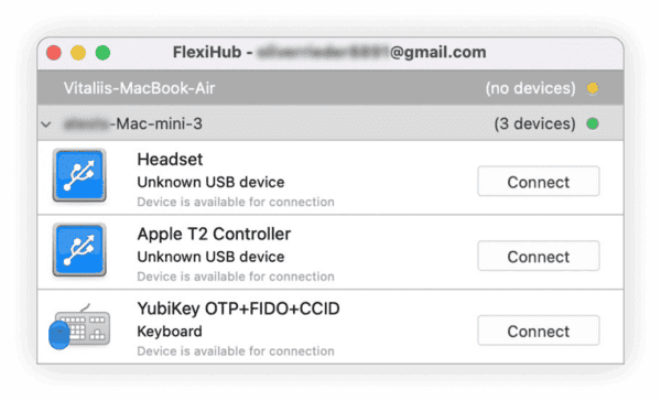 Connect a Yubikey dongle